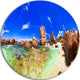 Bright Tropical Beach Panorama, Landscape Photo Round Wall Art, 11"
