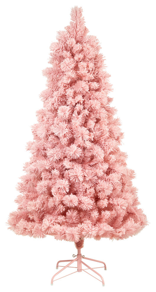 7' Holiday Pink Cashmere Artificial Christmas Tree With 300 LED lights