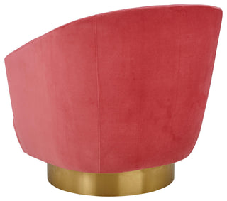 Canyon Hot Pink Velvet Swivel Chair - Pink