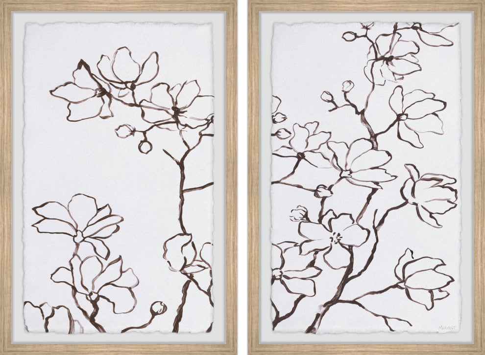 Flowery Branches Diptych, 2-Piece Set, 12x18 Panels