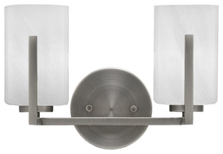 Atlas 2-Light Bath Bar, Graphite/White Marble