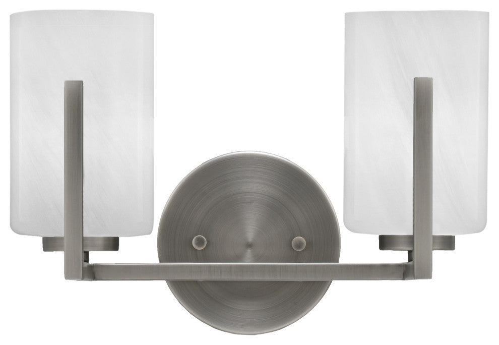 Atlas 2-Light Bath Bar, Graphite/White Marble