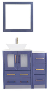Vanity Art Bathroom Vanity Set With Sink, Blue, 36", Standard Mirror