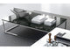 Modern Square Marble Top Coffee Table, White Marble/White Legs