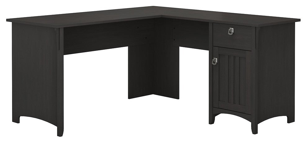 Salinas L Shaped Desk With Storage, Vintage Black