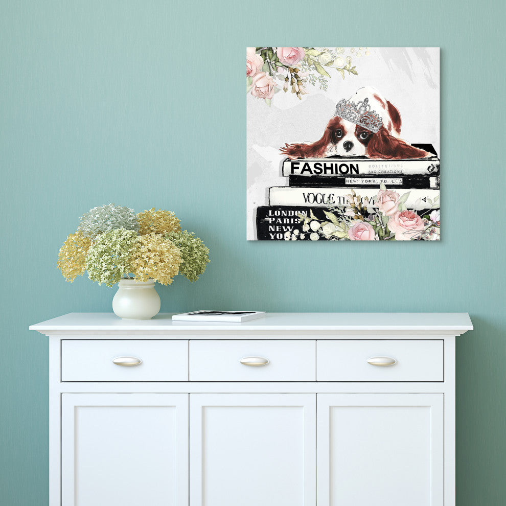 "Cavalier" Dog Wall Art Print Frameless Free Floating Tempered Glass Panel