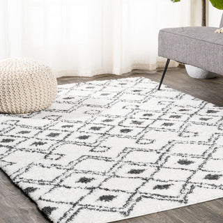 Caimari Moroccan Diamond Shag Area Rug, 4'x6'