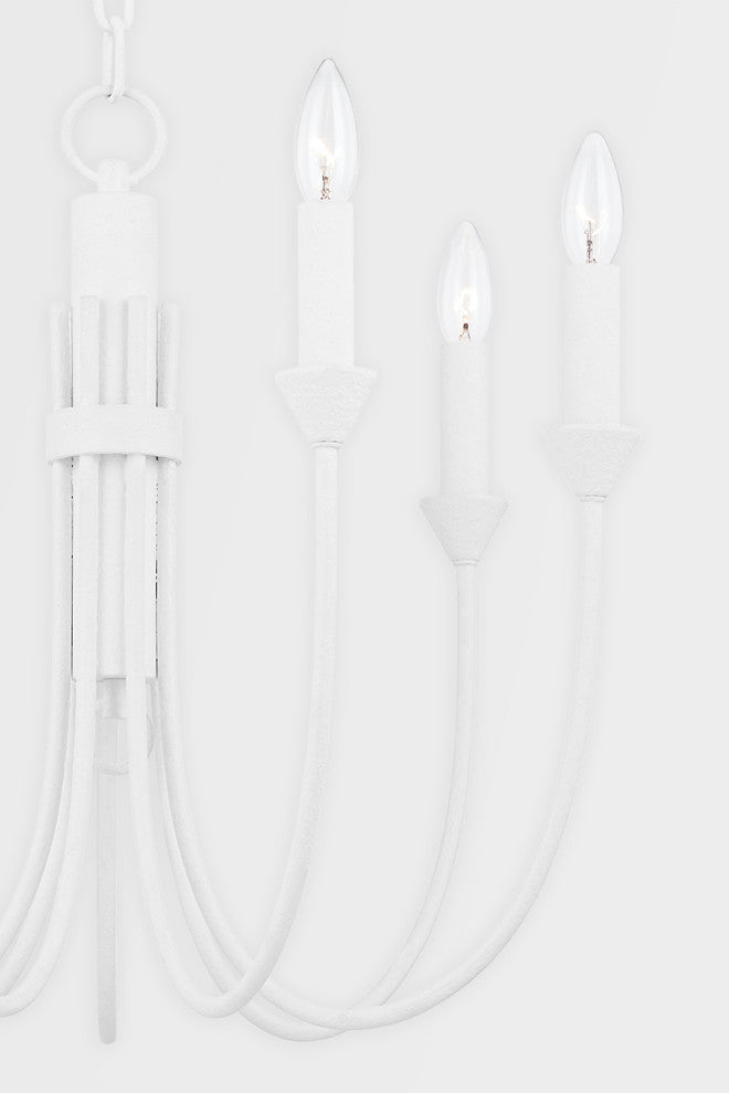 Cate 7 Light Chandelier, Gesso White