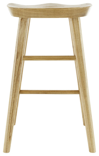 26" Light Natural Brown Solid Wood Counter Stool