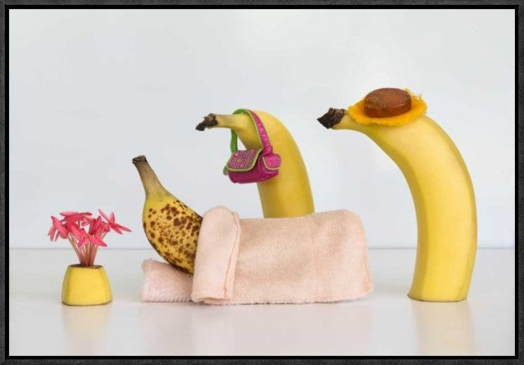 "Sick Banana" Framed Canvas Giclee by Jacqueline Hammer, 23x16"