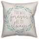 You Will Forever Be My Always Watercolor Wreath Throw Pillow Cover, 20x20