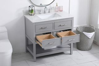 Skylar 36" Single Bathroom Vanity, Gray, With Backsplash