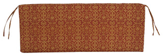 54"X19" Patterned Outdoor Spun Polyester Bench Cushion, Vanya Paprika