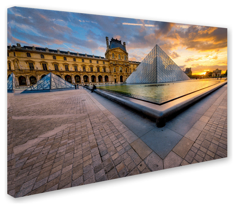 Mathieu Rivrin ''Geometry of the Louvre Museum'' Canvas Art, 22x32