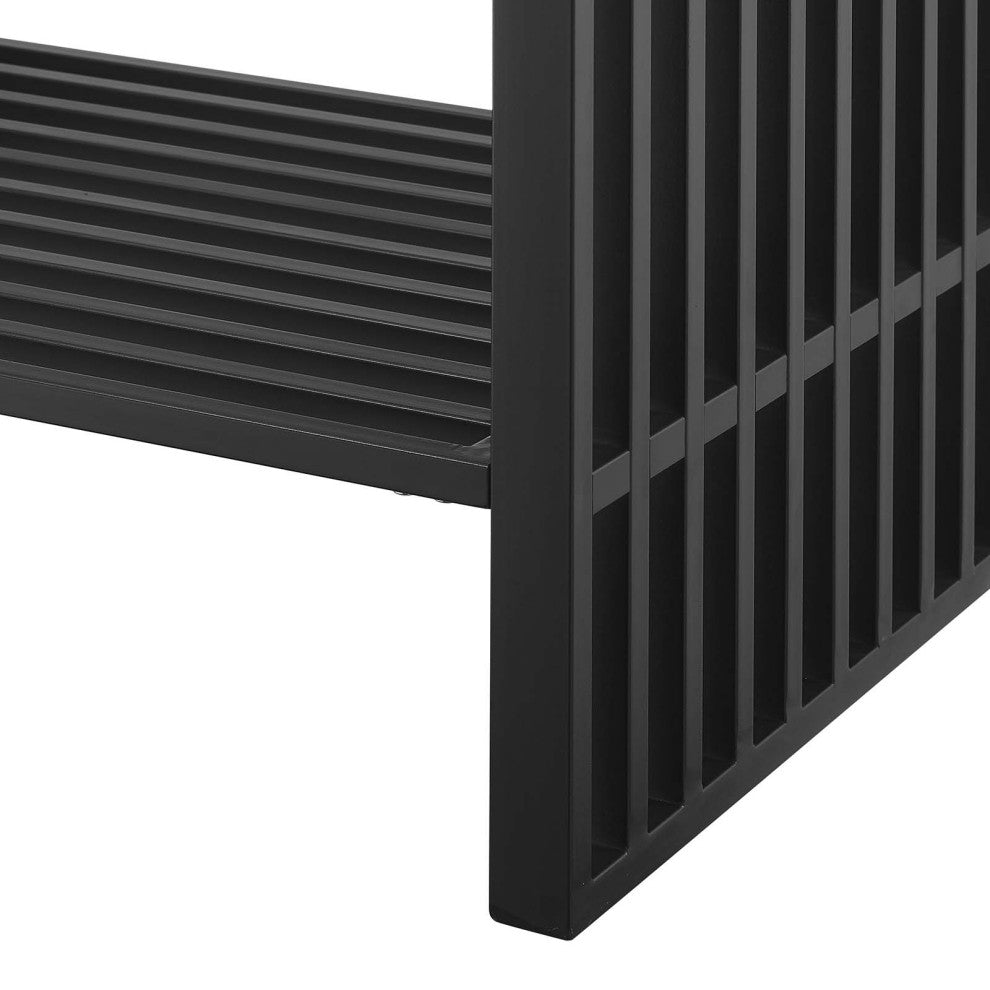 Gridiron 36" Bathroom Vanity, White Black