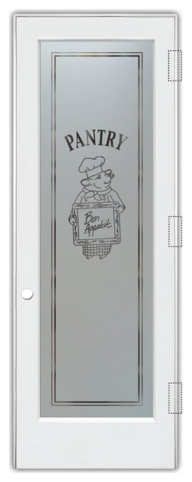 Pantry Door - Piggy Chef - Primed - 24" x 84" - Knob on Left - Push Open