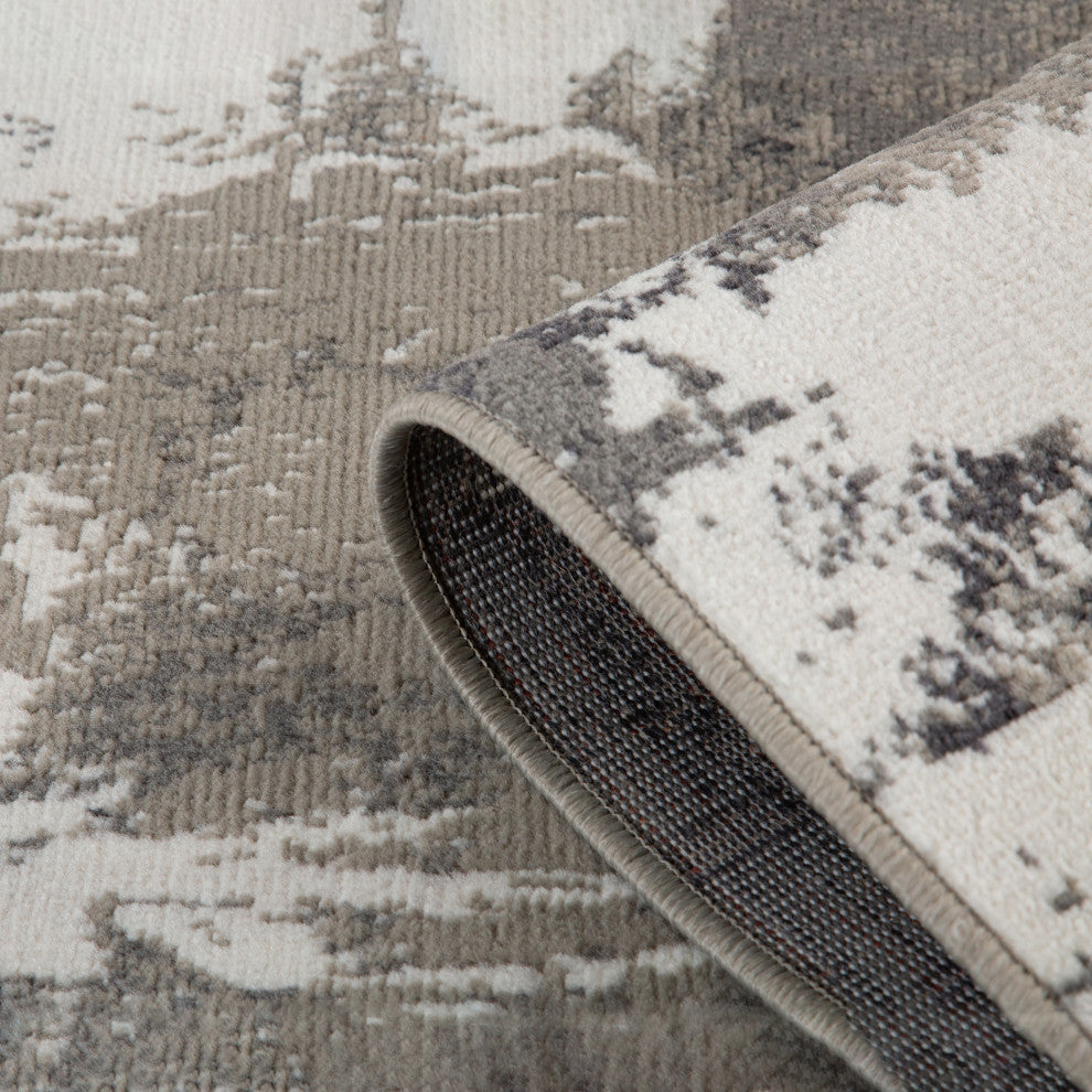 Alpine Ehra Power-Loomed Polypropylene Area Rug, Ivory, 5'3" X 7'6"