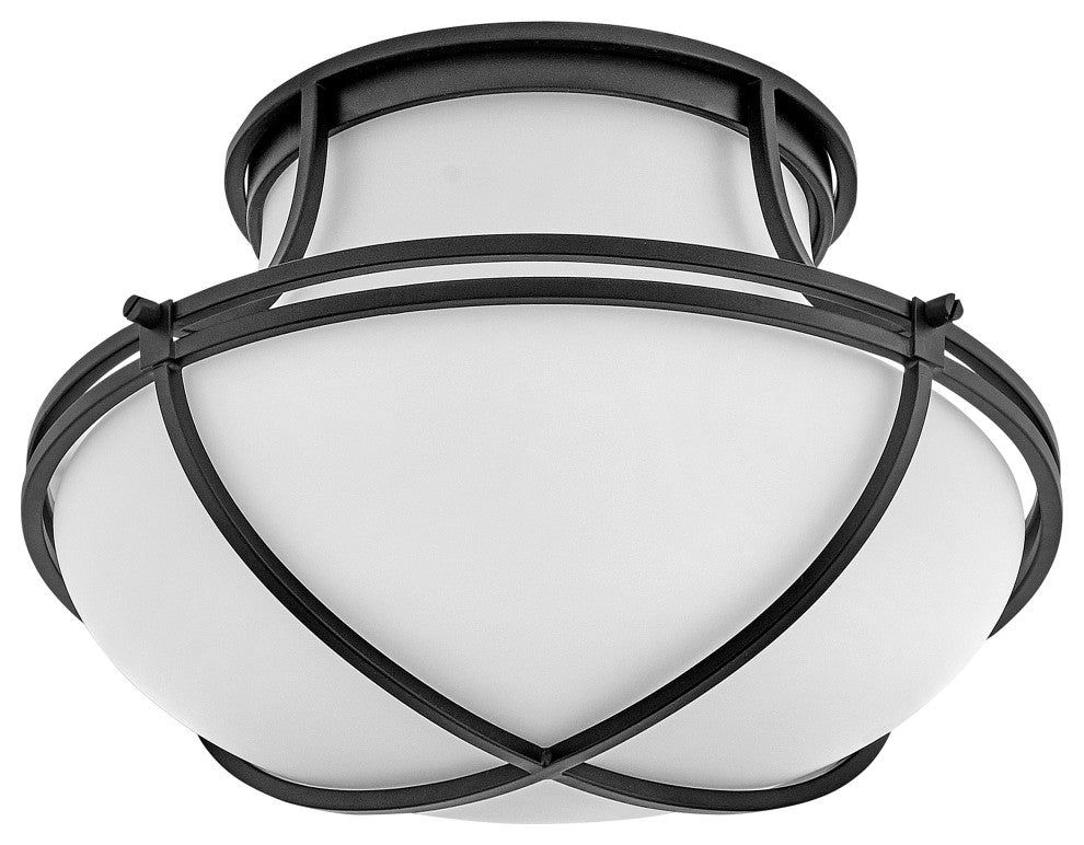Hinkley Saddler Medium Flush Mount, Black