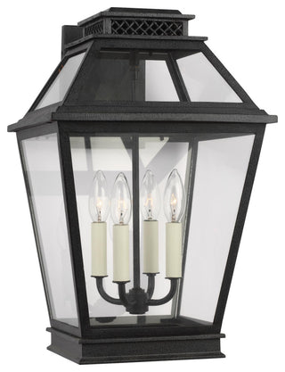 Falmouth Large Outdoor Wall Lantern, Dark Weathered Zinc