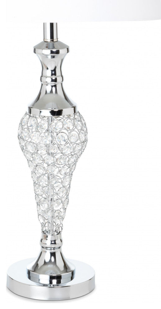 Set of 2 Silver Acrylic Beads Metal Table Lamps