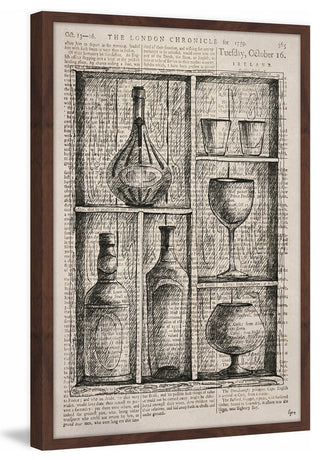 "Bartenders Cupboard" Framed Painting Print, 16"x24"