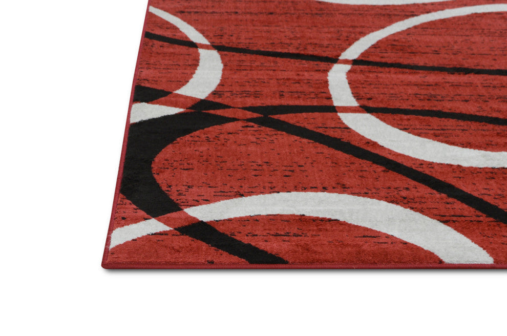 Modern Accent Rug, Scarlet Red, 9'8"x7'5"