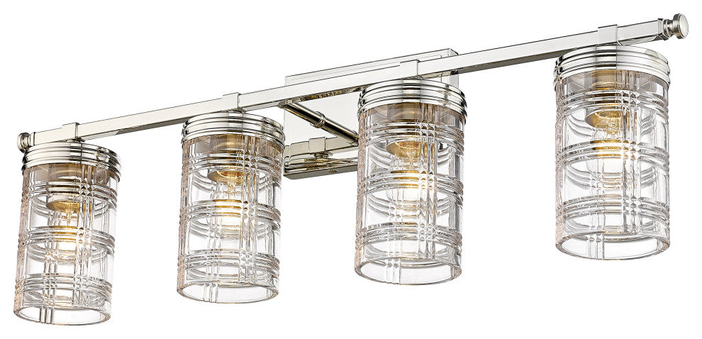 Zlite 344-4V-PN 4-Light Vanity, Clear