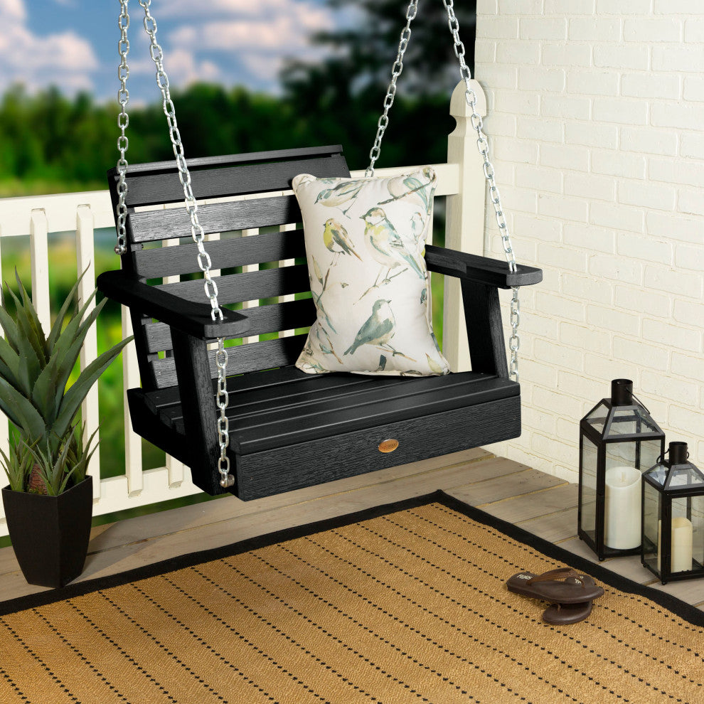 Weatherly Single Seat Swing, Weathered Acorn, Black