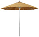 9' Fiberglass Umbrella Pulley Open Silver Anodized, Sunbrella, Wheat