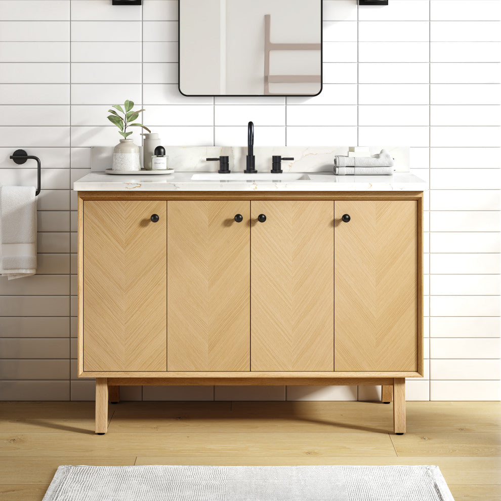 Adelle Vanity Combo Collection, Natural Oak, 49
