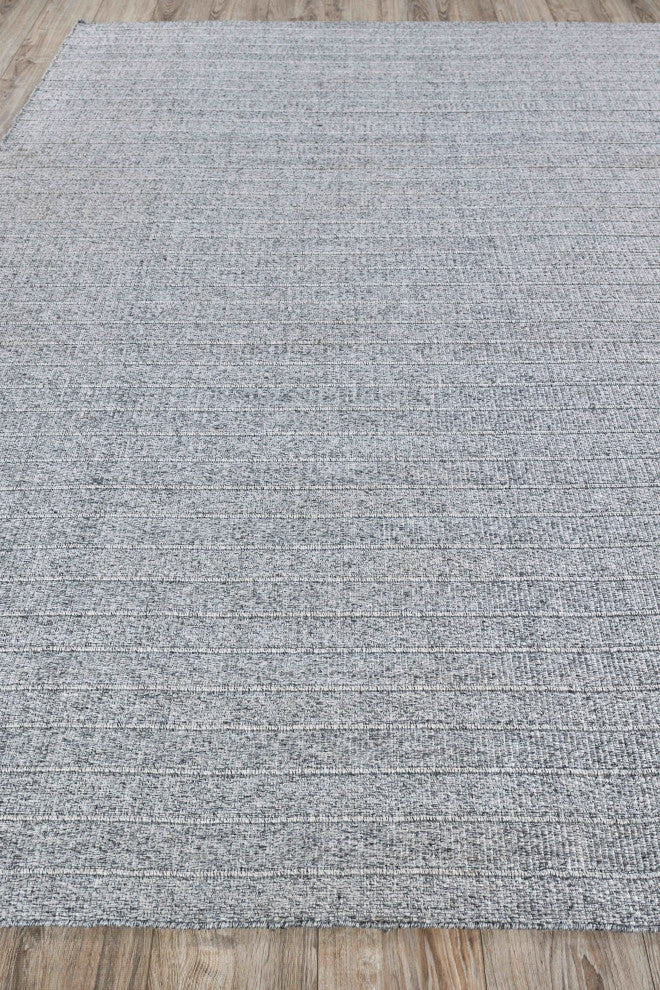 Nova Indoor/Outoor Handmade Flatwoven PET yarn Gray Area Rug, 9'x12'