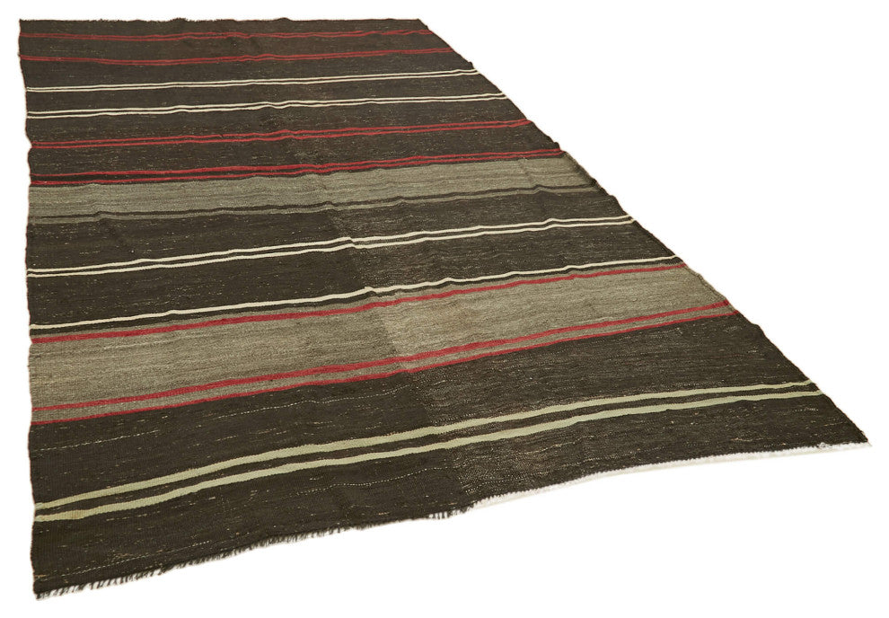 Rug N Carpet - Handmade Oriental 6' 3'' x 11' 1'' Vintage Goat Hair Kilim Rug