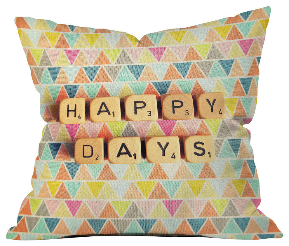 Happee Monkee Happy Days Outdoor Throw Pillow