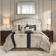 Madison Park Donovan 7 Piece Jacquard Comforter Set With Throw Pillows, Black
