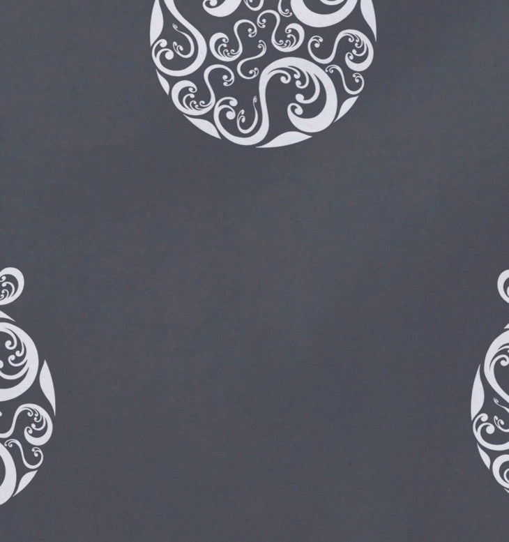 Fancy-Bulb, Holiday Print Placement, Gray, Set of 4
