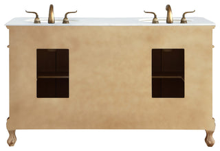 60" Double Bathroom Vanity, Vintage Mint