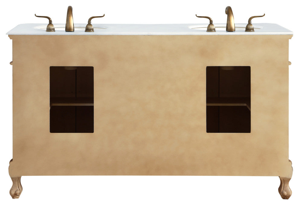 60" Double Bathroom Vanity, Vintage Mint