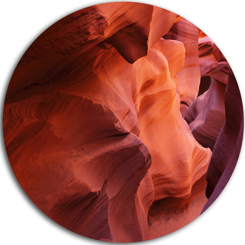 Antelope Canyon Magical Shades, Landscape Round Metal Wall Art, 38"