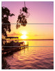Tropical Beach with Fantastic Sunset, Landscape Canvas Art, 28x36, 3 Panels