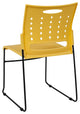 Hercules Series Capacity Sled Base Stack Chair With Air Vent Back, Yellow