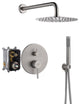 CASAINC 10" Round Wall Mounted Luxury Rain Shower System with Handheld Spray, Brushed Nickel
