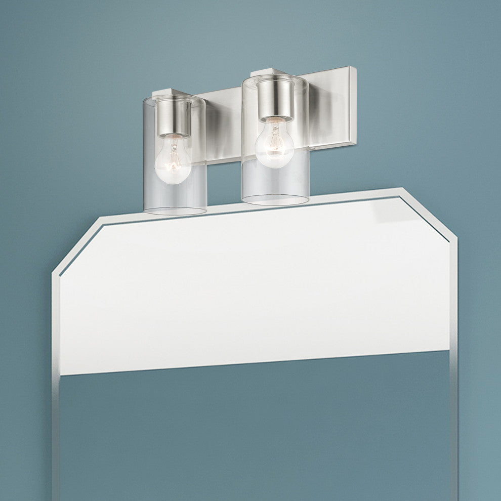 Livex Lighting Zurich 2 Light Brushed Nickel Vanity Sconce