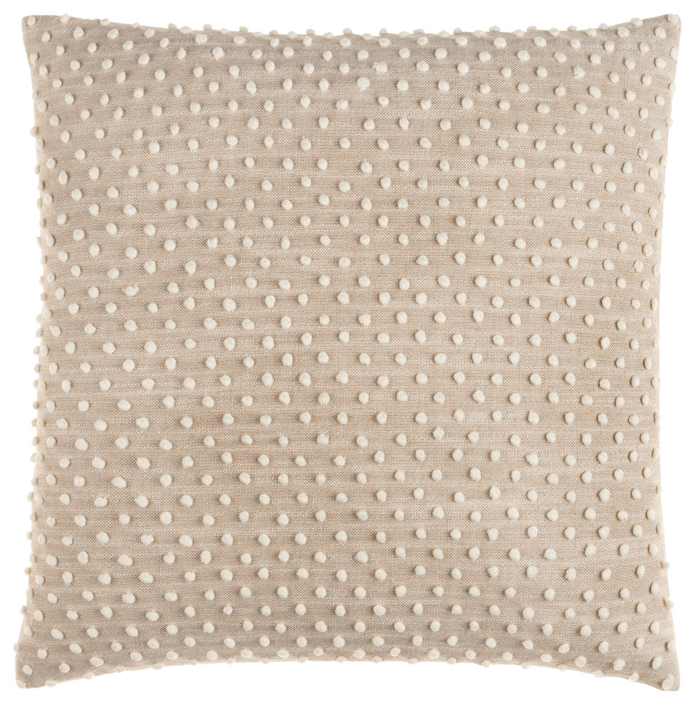 Surya Valin Oatmeal Pillow Shell With Polyester Insert 18"H X 18"W