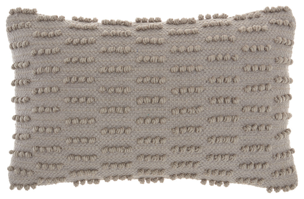 Mina Victory GC380 Throw Pillow, Light Grey, 12"X20"