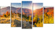 "Majestic Fall Mountains Range" Landscape Print Wall Artwork, 5 Panels, 60"x32"
