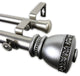 Kettle 1" Double Curtain Rod, Satin Nickel, 66"-120"