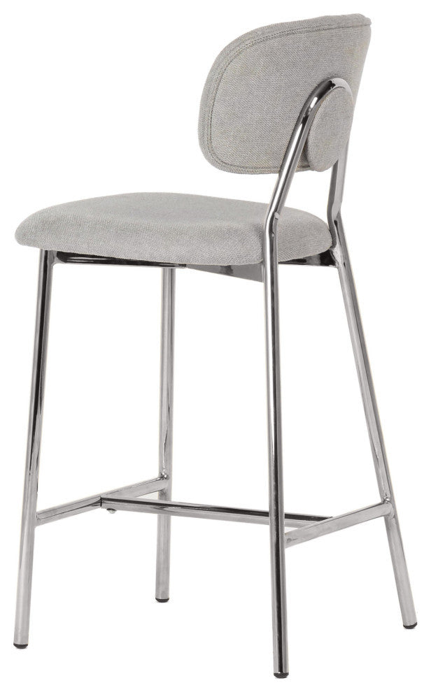 Ariana Gray Counter Stool, Silver Legs, Set of 2