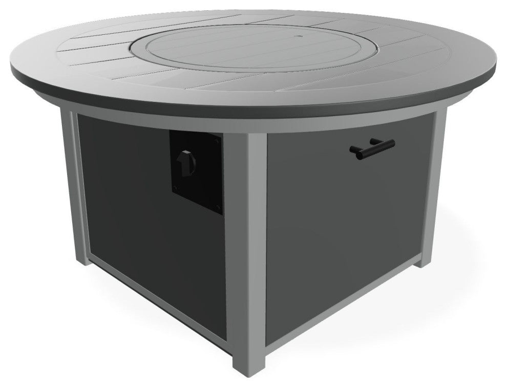 42" Marine Grade Fire Table with Propane Shelf, Graphite/Graphite