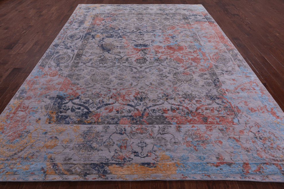 9' 0" X 11' 11" Wool & Silk Persian Handmade Rug - Q13512