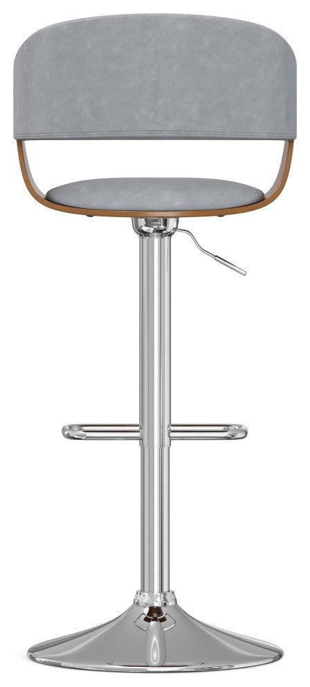Lowell Adjustable Swivel Bar Stool, Stone Grey